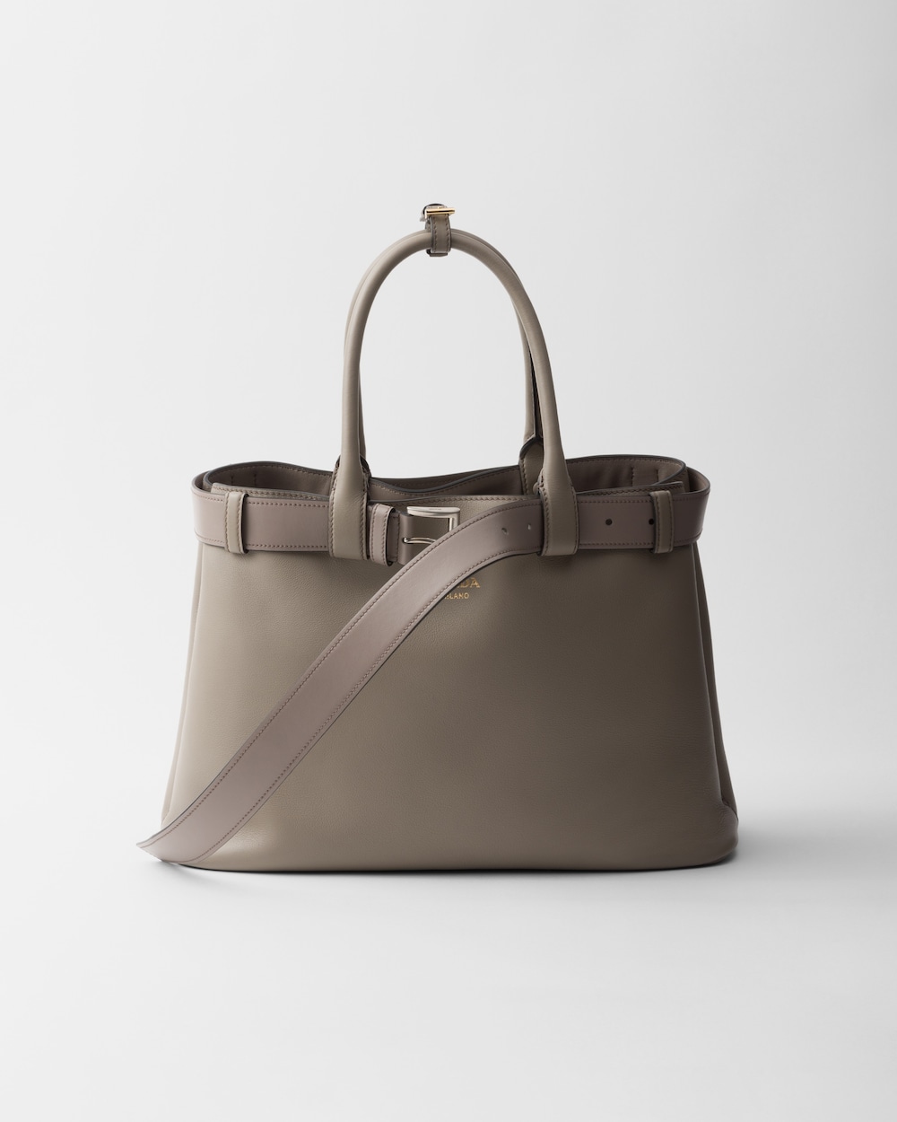 Prada Buckle Large Leather Handbag With Belt - Image 1